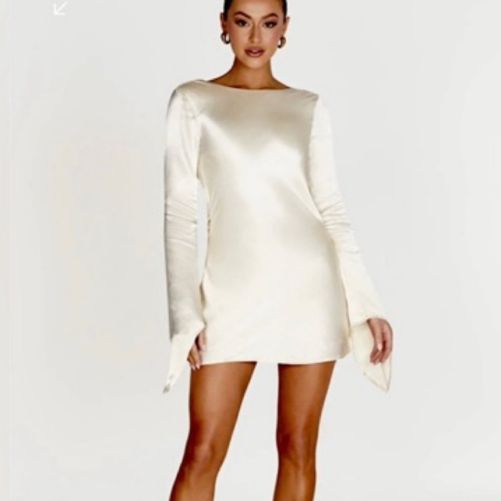 Meshki Cream Long Sleeve Dress